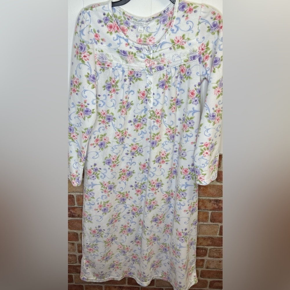 Flannel granny country cottagecore prairie grandmacore cozy nightgown, S
